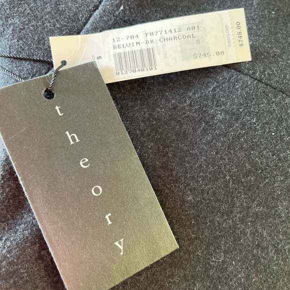 Theory Belvin Melton-Textured Wool-Blend Coat - Dark Charcoal - Small - Picture 10 of 10